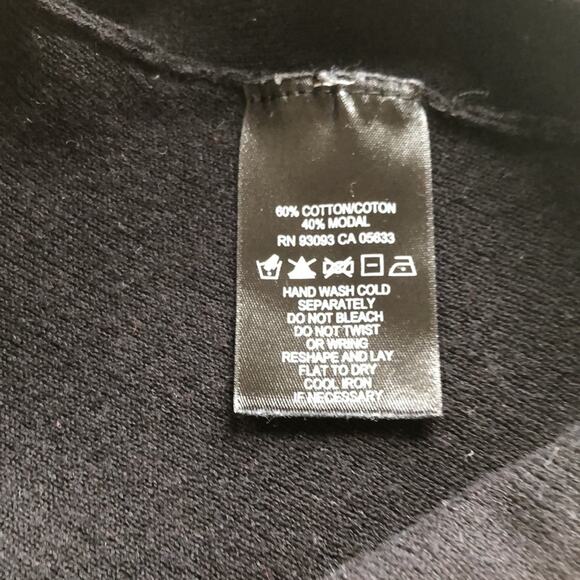 NIC + ZOE Black With Piping Scoop Neck Long Sleeve top/sweater  - Medium - Picture 6 of 6